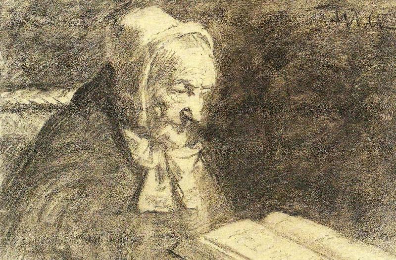 Michael Ancher portraet af gamle fru brondum